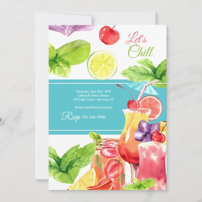 Lass uns Chill Summertime Einladung (Vorderseite)