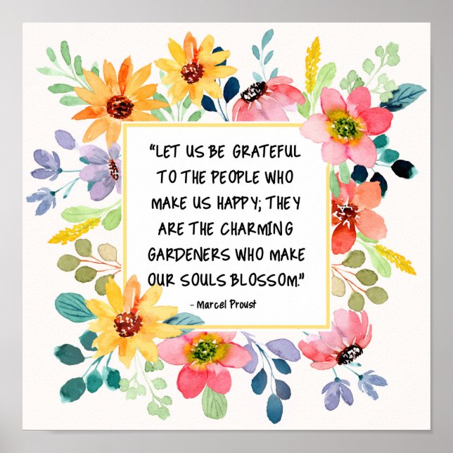 Lass uns dankbar zu den Menschen, die bloral Poster (Vorne)