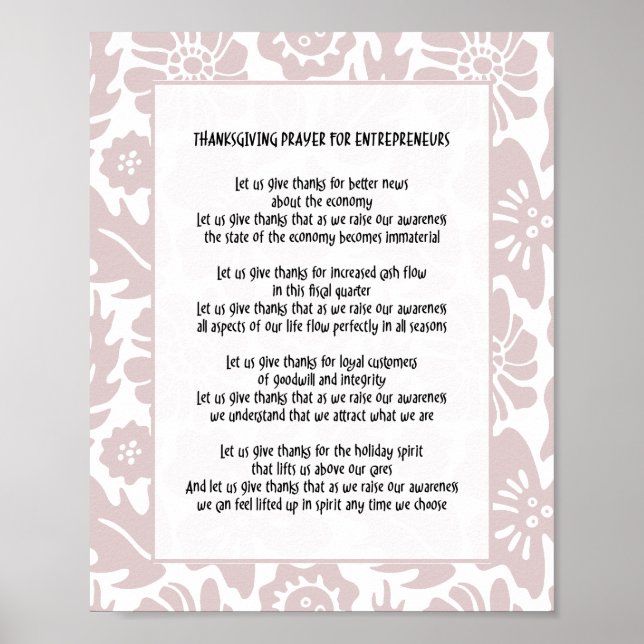 Lass uns Dankeschön an die Boss Lady Gebet Poster (Vorne)