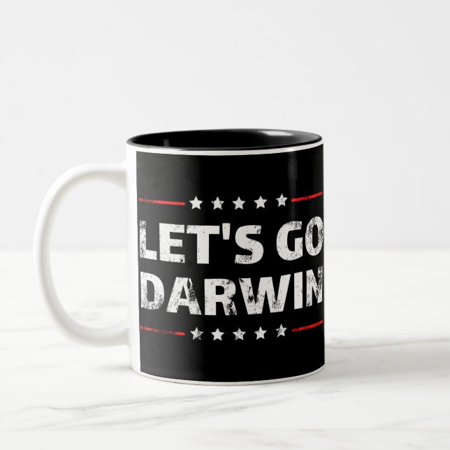 Lass uns Darwin gehen Zweifarbige Tasse (Links)