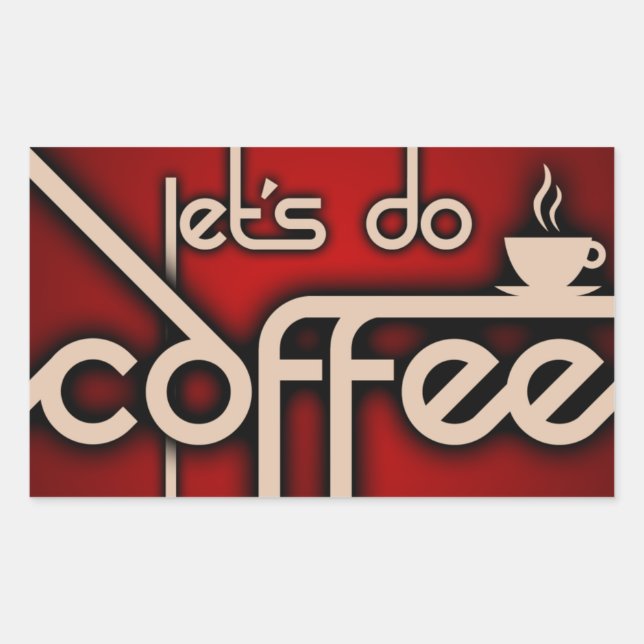 Lass uns das Kaffeedatum machen Rechteckiger Aufkleber (Vorderseite)