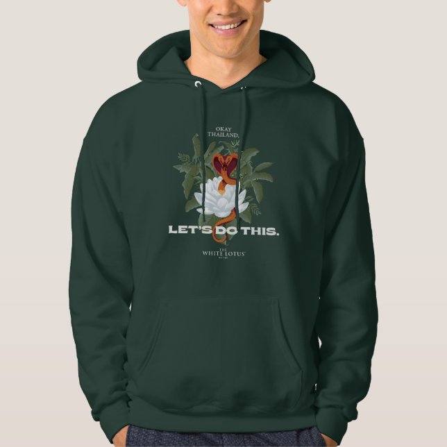 "Lass uns das machen" Cobra - der weiße Lotus Hoodie (Vorderseite)