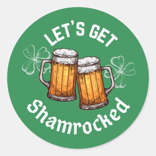 Lass uns den Shamrocked St. Patrick's Day bekommen Runder Aufkleber (Vorderseite)