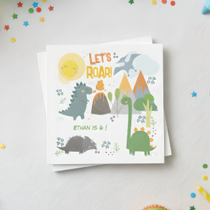 Lass uns Dino Party Kindergeburtstag brüllen Serviette