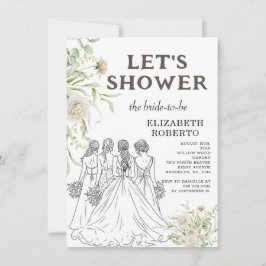 Lass uns Dusche Elizabeth Pampas Grass Brautparty Einladung