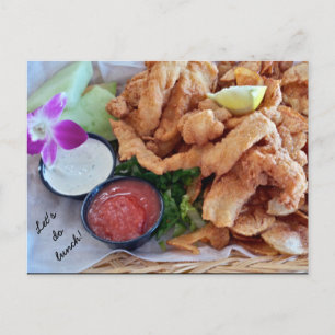 Lass uns essen gehen! Florida Grouper Fingers Postkarte