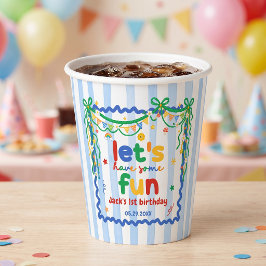 Lass uns etwas Spaß haben Junge Geburtstag Papierb Pappbecher