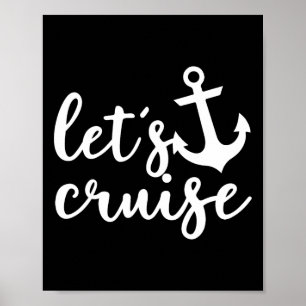 Lass uns Familienurlaub-Paare-Ankerboot kreuzen  Poster