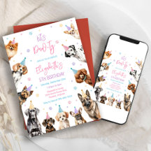 Lass uns feiern Hund Welpen Party Geburtstagseinla