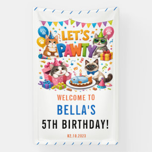 Lass uns feiern Katze 5. Geburtstag Süße Katzen- Banner
