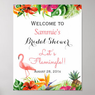 Lass uns Flamingle Flamingo Junggesellinnenabschie Poster