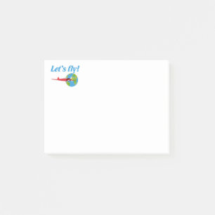 Lass uns fliegen post-it klebezettel