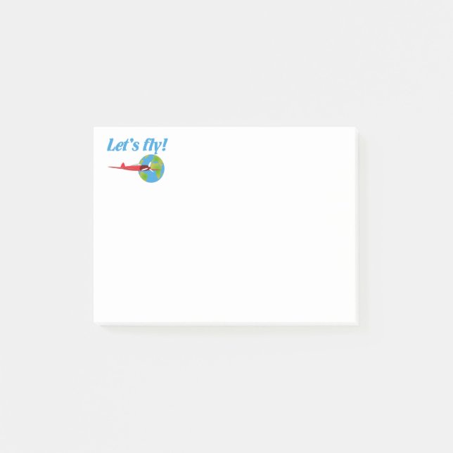 Lass uns fliegen post-it klebezettel (Vorderseite)