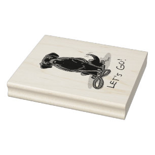 Lass uns gehen! Black Labrador Retriever - Niedlic Gummistempel