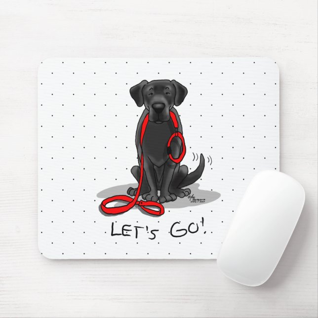 Lass uns gehen! Black Labrador Retriever - Niedlic Mousepad (Mit Mouse)