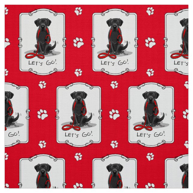 Lass uns gehen! Black Labrador Retriever - Niedlic Stoff (Muster)