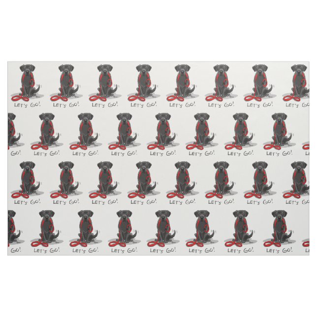 Lass uns gehen! Black Labrador Retriever - Niedlic Stoff (Fat Quarter (45,7 x 55,9 cm))