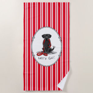 Lass uns gehen! Black Labrador Retriever - Niedlic Strandtuch