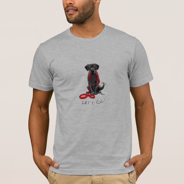 Lass uns gehen! Black Labrador Retriever - Niedlic T-Shirt (Vorderseite)