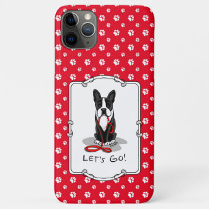 Lass uns gehen! Boston Terrier Dog (schwarz) Funny Case-Mate iPhone Hülle