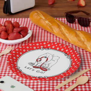 Lass uns gehen! (für einen Spaziergang) Samoyed w  Pappteller