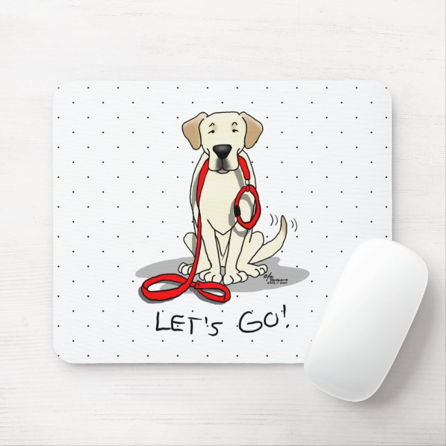 Lass uns gehen! Gelbe Labrador Labrador Retriever  Mousepad (Mit Mouse)