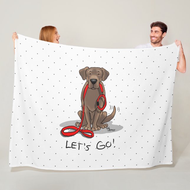 Lass uns gehen! Schokolade Labrador Labrador Retri Fleecedecke (Beispiel)