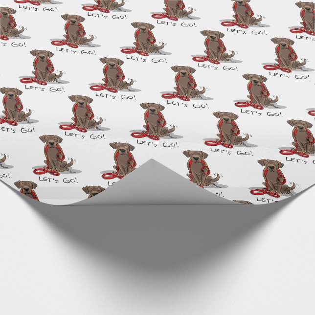 Lass uns gehen! Schokolade Labrador Labrador Retri Geschenkpapier (Ecke)