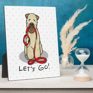 Lass uns gehen! Walk Wheaten Terrier Dog (Weizen 1 Fotoplatte