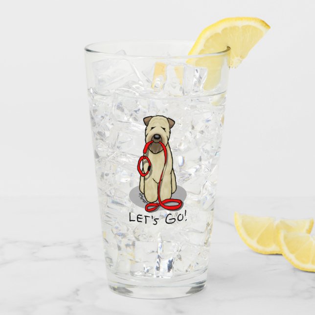 Lass uns gehen! Walk Wheaten Terrier Dog (Weizen 1 Glas (Rückseite Ice)
