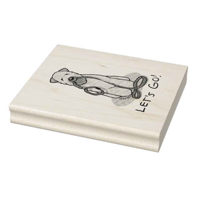 Lass uns gehen! Walk Wheaten Terrier Dog (Weizen 1 Gummistempel (Stempel)