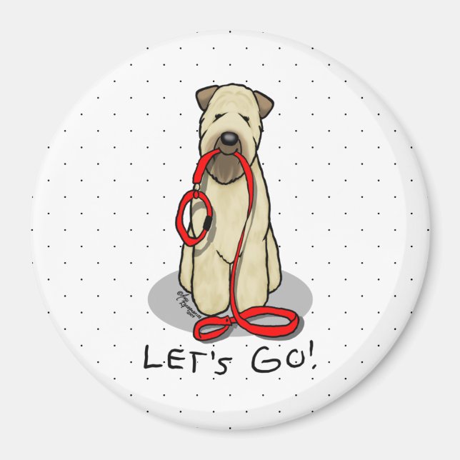 Lass uns gehen! Walk Wheaten Terrier Dog (Weizen 1 Magnet (Vorne)