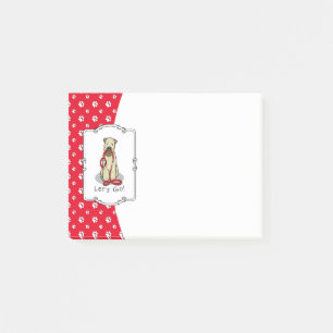 Lass uns gehen! Walk Wheaten Terrier Dog (Weizen 1 Post-it Klebezettel