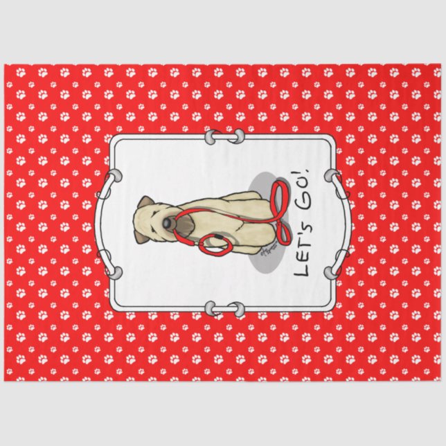 Lass uns gehen! Walk Wheaten Terrier Dog (Weizen 1 Seidenpapier (Vorderseite)