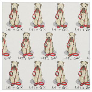 Lass uns gehen! Walk Wheaten Terrier Dog (Weizen 1 Stoff