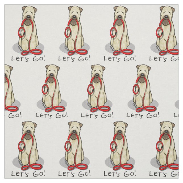 Lass uns gehen! Walk Wheaten Terrier Dog (Weizen 1 Stoff (Muster)