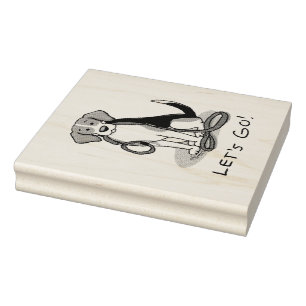 Lass uns gehen! (zu Fuß) Beagle Hund (Farbe 3) Nie Gummistempel