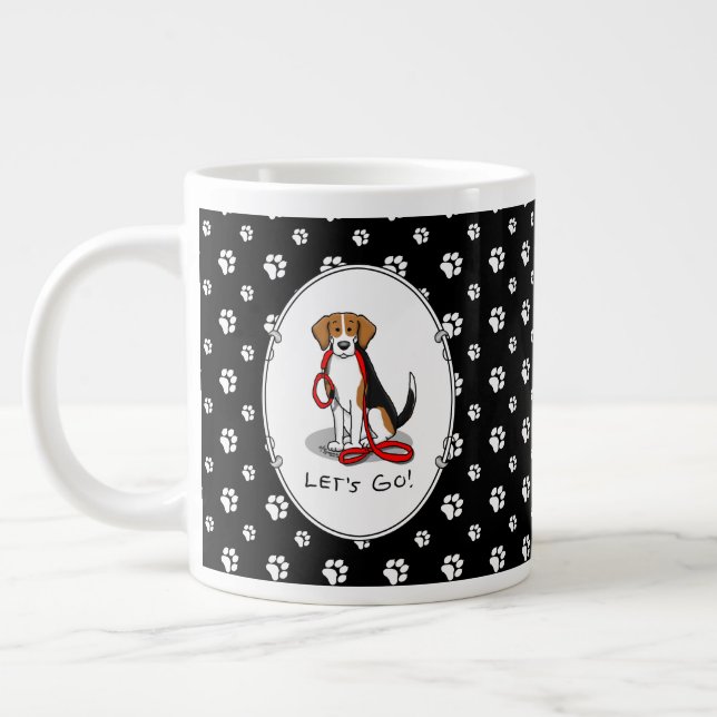Lass uns gehen! (zu Fuß) Beagle Hund (Farbe 3) Nie Jumbo-Tasse (Links)