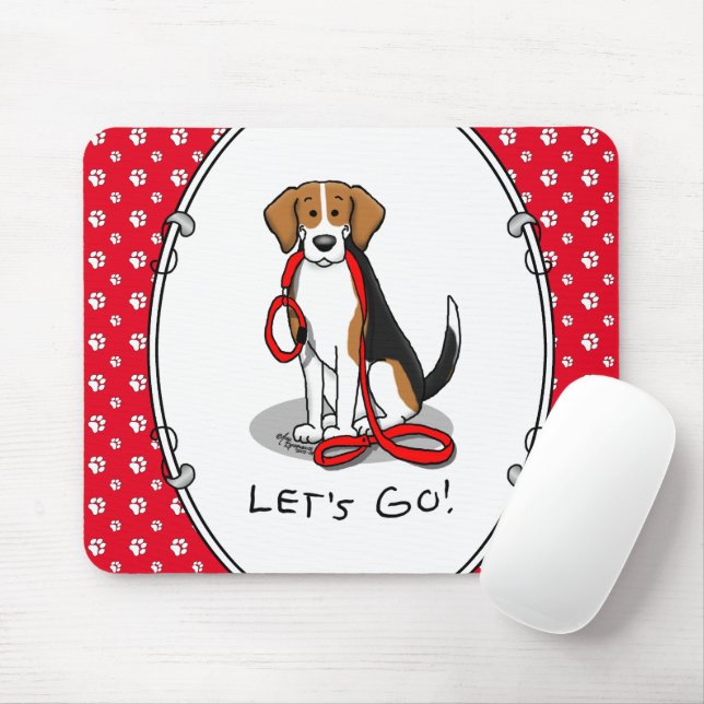 Lass uns gehen! (zu Fuß) Beagle Hund (Farbe 3) Nie Mousepad (Mit Mouse)