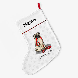 Lass uns gehen! (zu Fuß) Mops Hund (leicht gefaell Großer Weihnachtsstrumpf