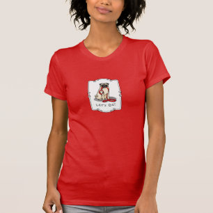 Lass uns gehen! (zu Fuß) Mops Hund (leicht gefaell T-Shirt