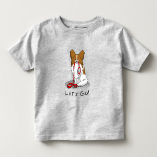 Lass uns gehen! (zu Fuß) Papillon (weiß & rot) Hun Kleinkind T-shirt
