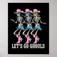 Lass uns Ghouls Cowgirl Skeletons Line Dancing Hal