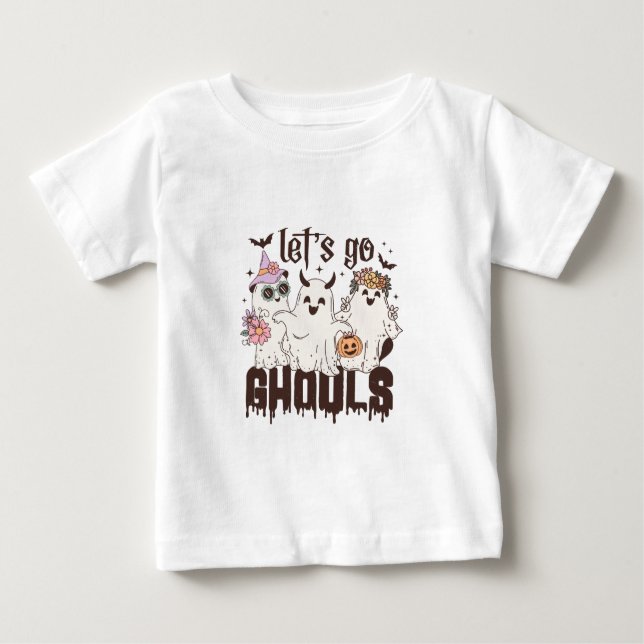 Lass uns Ghouls Halloween gehen Baby T-shirt (Vorderseite)
