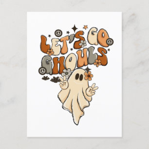 Lass uns Ghouls Halloween-Geist gehen Postkarte