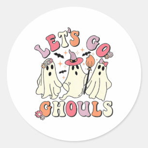 Lass uns Ghouls Halloween-Geist gehen Runder Aufkleber