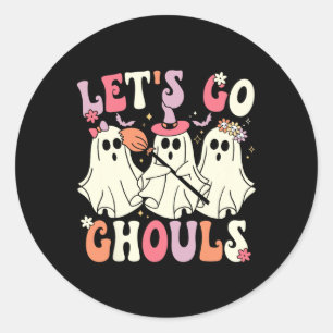 Lass uns Ghouls Halloween Ghost Kostüm Retro Groo Runder Aufkleber