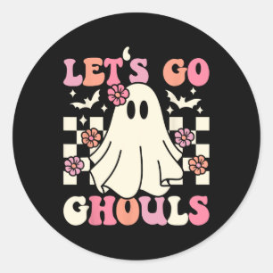 Lass uns Ghouls Halloween Ghost Kostüm Retro Groo  Runder Aufkleber