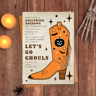 Lass uns Ghouls Halloween Hoedown Cowboy Boot gehe Einladung