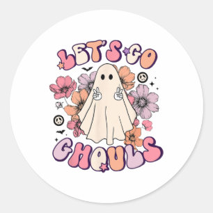 Lass uns Ghouls Retro Halloween Bychelorette Brida Runder Aufkleber